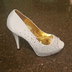 Ivory Satin Peep Toe
